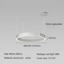 Axyaa Modern Semicircular LED Chandelier for Dining Living Bedroom in Black White