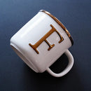 Axyaa Light Luxury Nordic Bone Couple Cup - Gold Relief Ceramic Mug