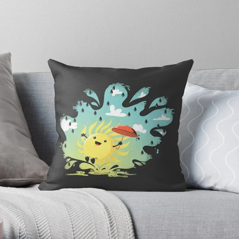 Cute Cat Decorative Pillow Case Cover for Modern Living Room Sofa by Axyaa