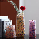 Axyaa Glass Vase with Artificial Flowers for Desk Decoration and Room Aesthetic