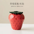 Axyaa Ceramic Strawberry Vase Flower Basket, Zen Style for Home Decor or Tea Set