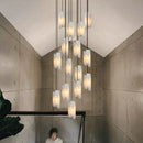 Axyaa Natural Cloud Copper Stone Chandelier for Staircase & Living Room