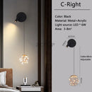 Axyaa Nordic LED Wall Light Bedroom Bedside Spotlight Sconce Lamp Home Decor