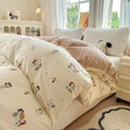 Axyaa Floral Print Reversible Cotton & Flannel Duvet Cover - Single to King Sizes