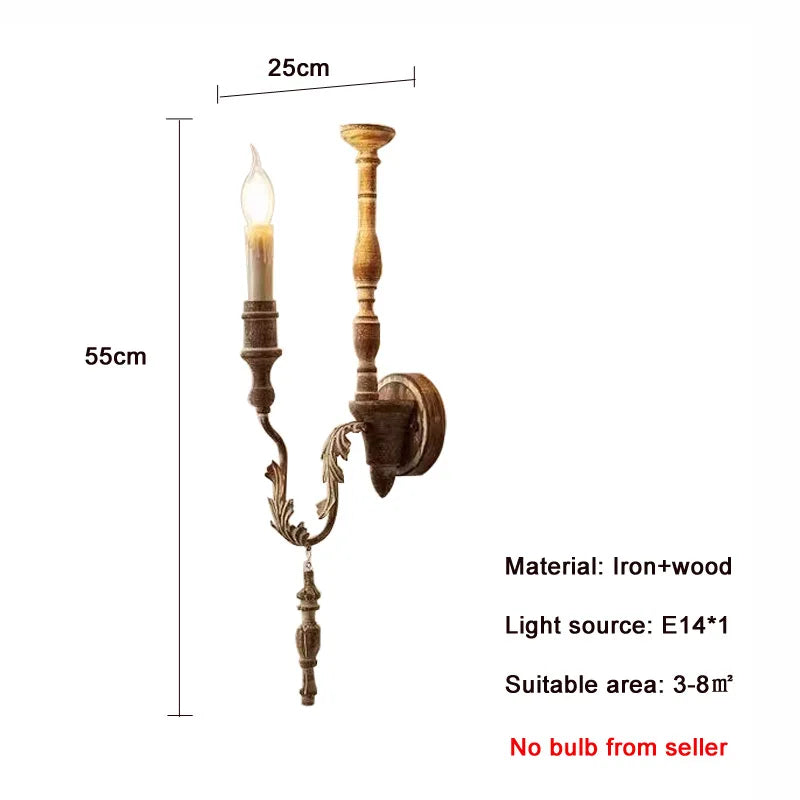 Axyaa Retro Wooden Wall Lamp for Home Decor