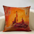 Axyaa African National Style Linen Cushion Cover 45x45cm for Sofa Decor and Artistic Home Decor