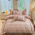 Axyaa Spring Lace Bedding Set: Quilt Cover, Bed Sheet - Fresh Pastoral Style