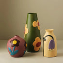 Axyaa Morandi Ceramic Vase for Creative Living Room Decor