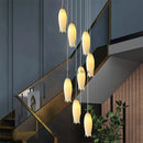 Axyaa Tulip Staircase Chandelier: Luxury Multi-heads LED Hanging Lamp for Exquisite Spaces
