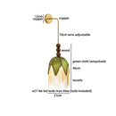 Axyaa Vintage LED Wall Light with Green Cloth Shade