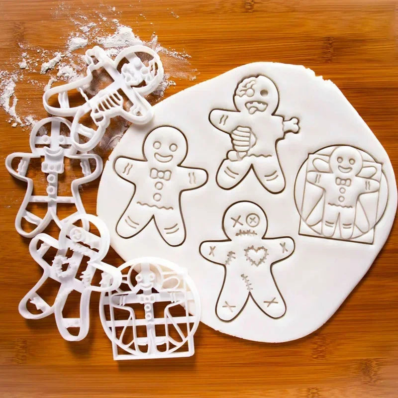 Axyaa Christmas Biscuit Moulds: Snowflake, Gingerbread Man, Santa Claus Mold, Xmas Party Embosser