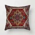 Axyaa Red Plush Moroccan Ethnic Sofa Cushion Cover -  Customizable 40x40 50x50 60x60