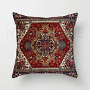 Axyaa Red Plush Moroccan Ethnic Sofa Cushion Cover -  Customizable 40x40 50x50 60x60