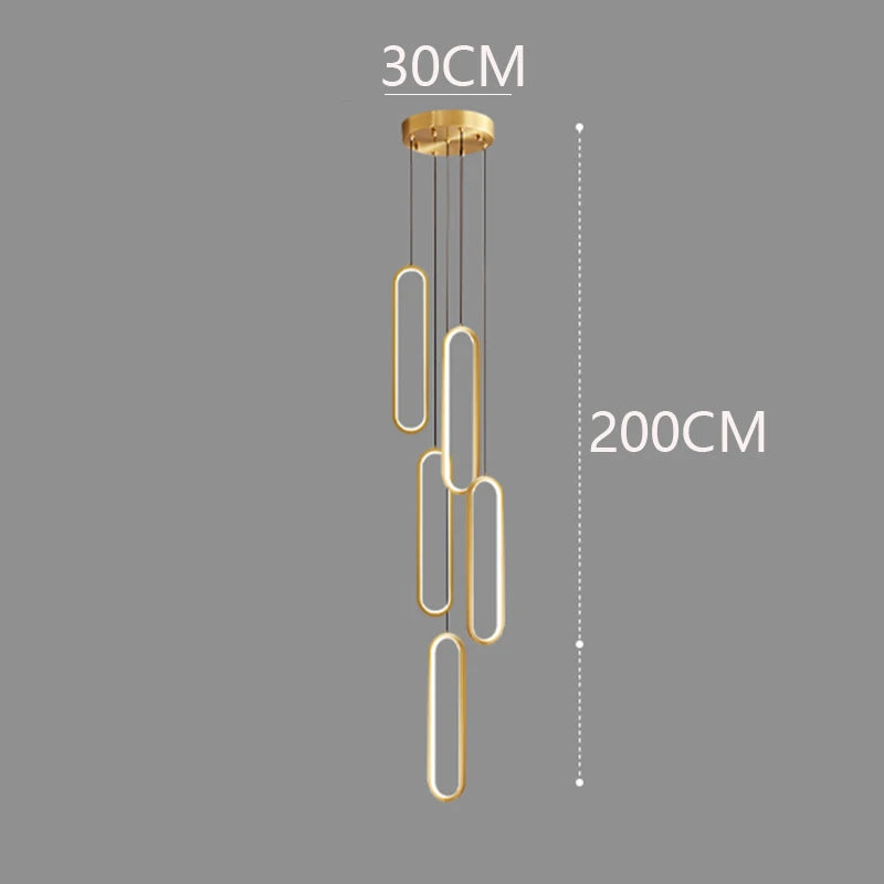Axyaa Staircase Chandeliers: Modern LED Pendant Light Lamps for Living Room