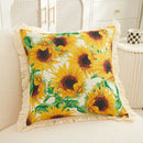 Nordic Sunflower Cotton Linen Pillowcase by Axyaa - Soft Cushion Cover for Home Sofa