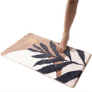 Axyaa Boho Plant Abstract Brown Rug Washable Bathroom Mats
