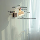 Axyaa Brass Walnut Wood Glass Wall Sconce LED Lamp Rotation Stair Light