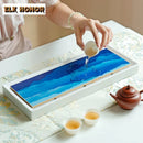 Axyaa Mountain Tea Tray: Japanese Style Table Organizers for Tea Serving and Storage