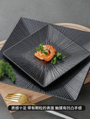 Axyaa High-Quality Black Melamine Square Snack Plate for Home Dining
