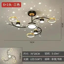 Axyaa Starry Sky Projection LED Chandelier for Modern Living Room Decor