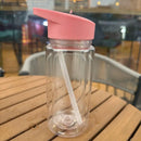 Axyaa Double Layer 10oz Transparent Plastic Water Bottles with Straw Lid