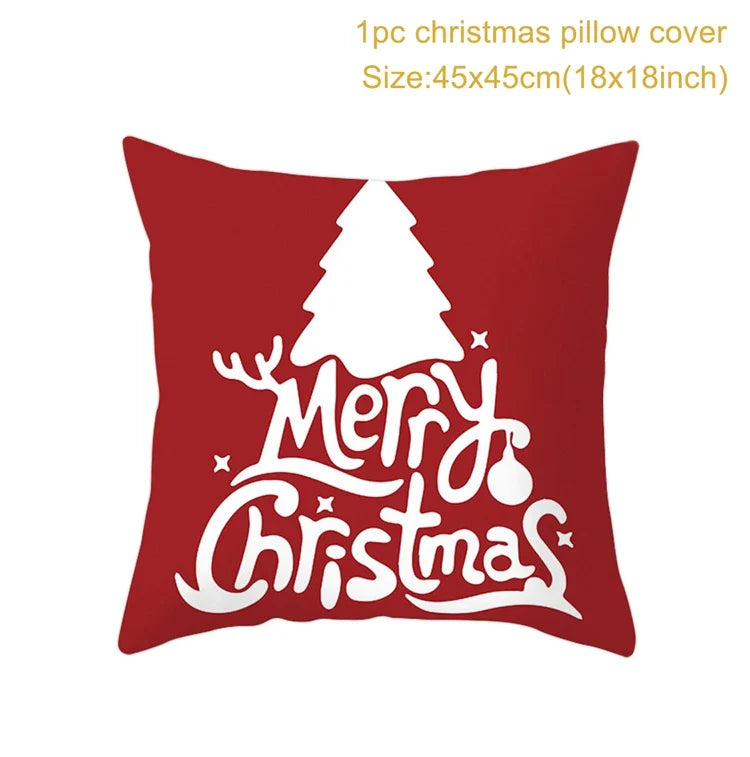 Axyaa Christmas Cushion Cover 2022: Merry Decorations, Navidad, Noel, Xmas Gifts, Happy New Year 2023