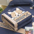 Axyaa Daisy Print Quilted Summer Quilt Set - Soft, Breathable, Washable, Comfortable