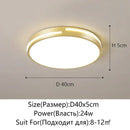 Axyaa Nordic Gold Round LED Ceiling Pendant Lamp for Bedroom Living Room Dining Room