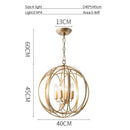 Axyaa Gold Vintage Metal Chandelier Pendant Lamp for Dining Room Kitchen Bedroom
