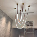 Axyaa Leather Belt Chandeliers: Artistic DIY LED Suspension Lights for Home Decor