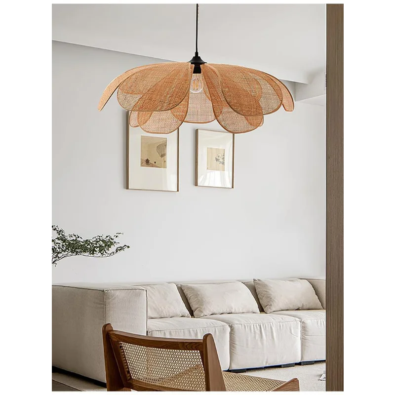 Axya Bamboo Woven Chandelier: Elegant Japanese Style for Quiet Living Spaces