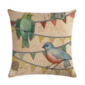 Axyaa Retro Print Linen Cushion Cover - 45*45cm