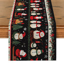 Axyaa Christmas Table Runner Snowman Santa Tree Farmhouse Holiday Decor