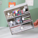 Axyaa Kawaii Stationery Storage Box with Plastic Drawers for Office Desk Organization