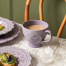 Axyaa Purple Disc Lace Relief Ceramic Tableware Set