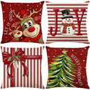 Axyaa Red Stripe Christmas Cushion Cover 45x45cm - Cartoon Sofa Decoration
