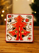Handmade Wooden Christmas Tree Ornament in Red for Festive Holiday Decor by Axyaa