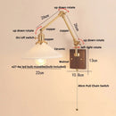 Axyaa Wood LED Wall Sconce Modern Rotatable 2 Arms Stair Light