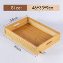 Axyaa Acrylic Bamboo Grid Storage Box for Cosmetics and Desktop Organization
