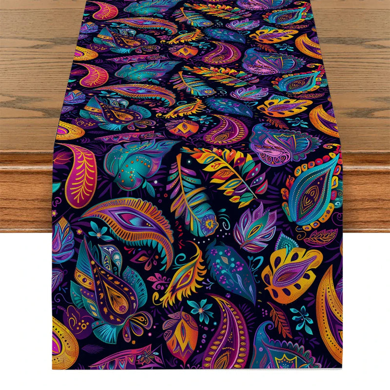 Axyaa Paisley Pattern Table Runner for Wedding, Dining, and Holiday Party Decor