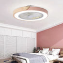 Nordic Pink Round Fan Lamp Ultra-Thin Ceiling Pendant - Axyaa Brand
