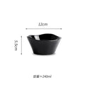 Axyaa Ceramic Edge Bowl Set for Serving, Soup, Salad, Fruit & Noodles