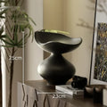 Axyaa Minimalist Abstract Resin Vase with Artificial Flowers Desk Decor