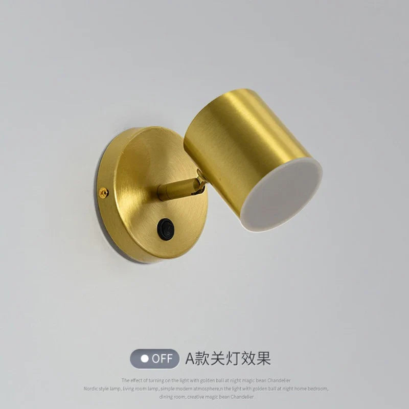 Axyaa Nordic Golden LED Wall Lamp for Bedroom Mirror and Staircase