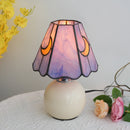 Axyaa Purple Moon Ceramic Table Lamp - Bedroom Living Room Decor