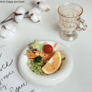 Axya White Ceramic Dinner Plate Breakfast Salad Bowl Snack Tray Dessert Fruit Dish