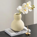 Axyaa Gourd Ceramic Vase Streak Artificial Hoist Airtight Flower Pot Storage Tank