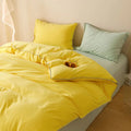 Axyaa Solid Color Shell Bedding Set - Embroidered Student Dorm Four Piece Suit
