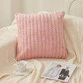 Axyaa Striped Faux Rabbit Fur Pillowcase Cojines - Modern Nordic Solid Color