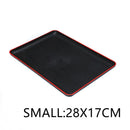 Axyaa Black Wood Grain Rectangular Tray for Kitchen Tableware and Cup Storage